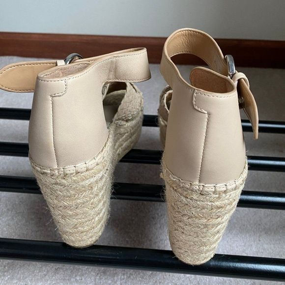 MARC FISHER LTD Women Aylon Leather Espadrille Wedge Sandals - NEW NWOB - Picture 5 of 9